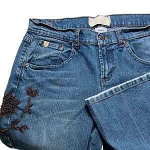 Z. Cavaricci Jeans Womens Size 13 Bootcut Embellished Beaded Applique‎ Denim VTG